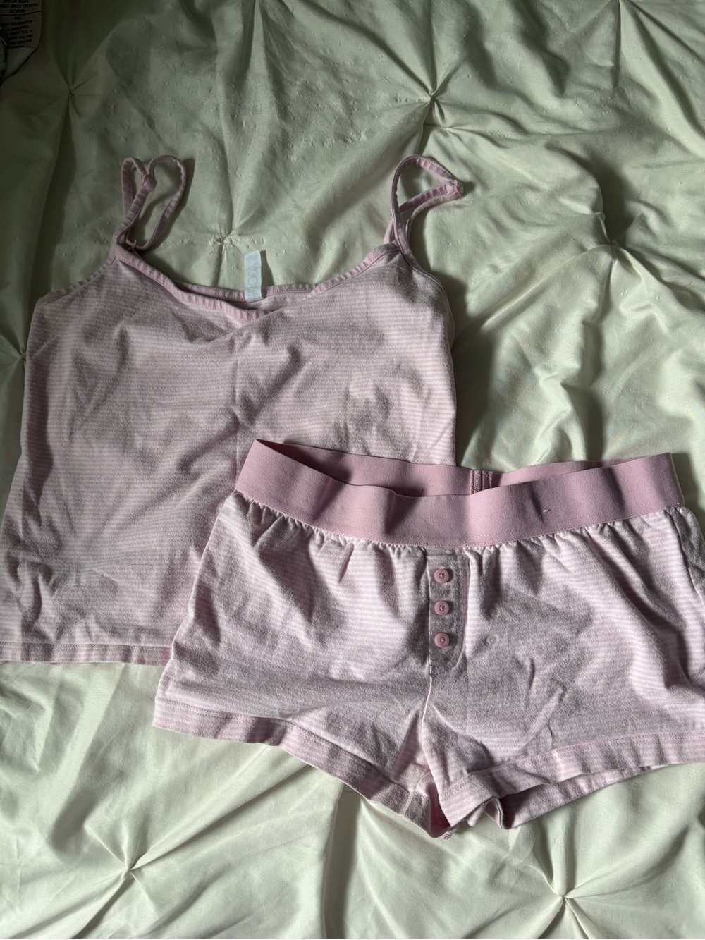 Cotton On Body Pink Striped Cami & Shorts Pajama Set